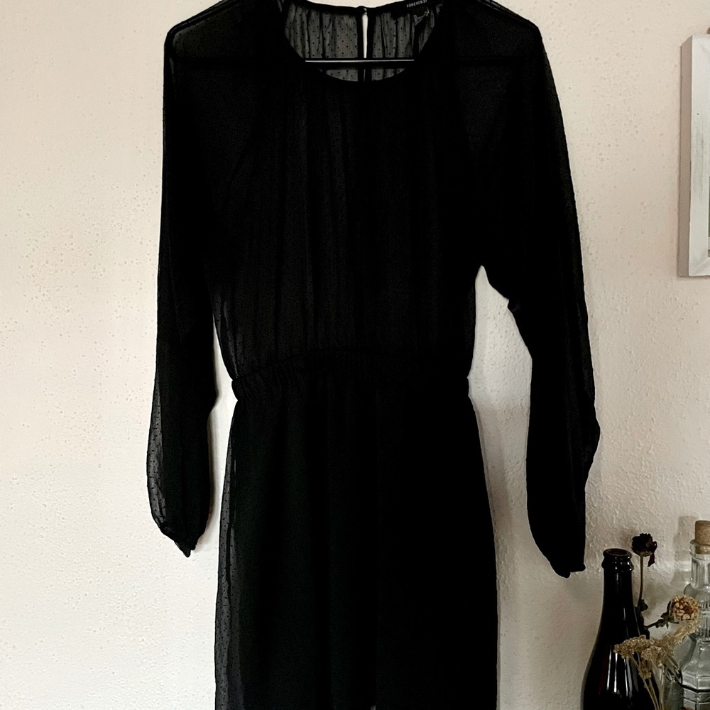 Black polkadot dress